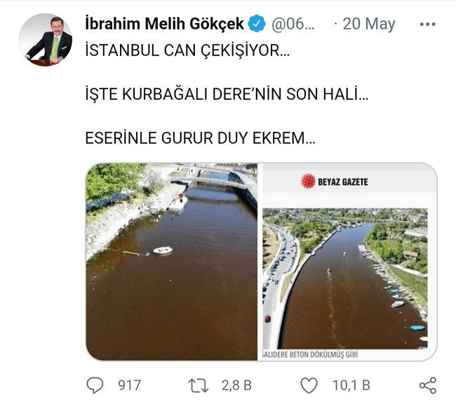 Melih Gökçek'ten 'trol' gibi İstanbul paylaşımı: Yine rezil oldu - Resim : 1