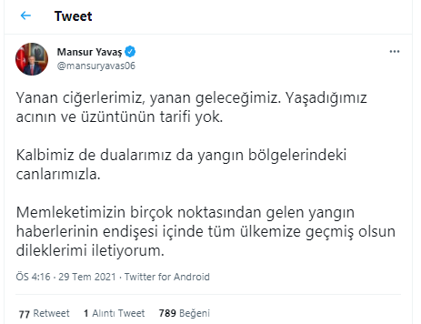 Mansur Yavaş'tan orman yangınları ile ilgili açıklama: Yanan ciğerlerimiz - Resim : 1