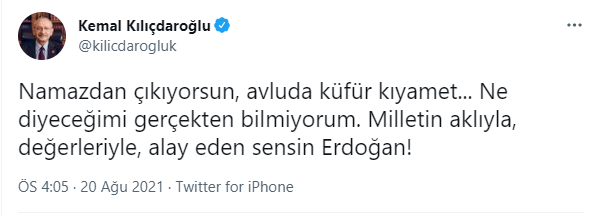 Kılıçdaroğlu'ndan Erdoğan'a cami avlusunda 'küfür' tepkisi - Resim : 1