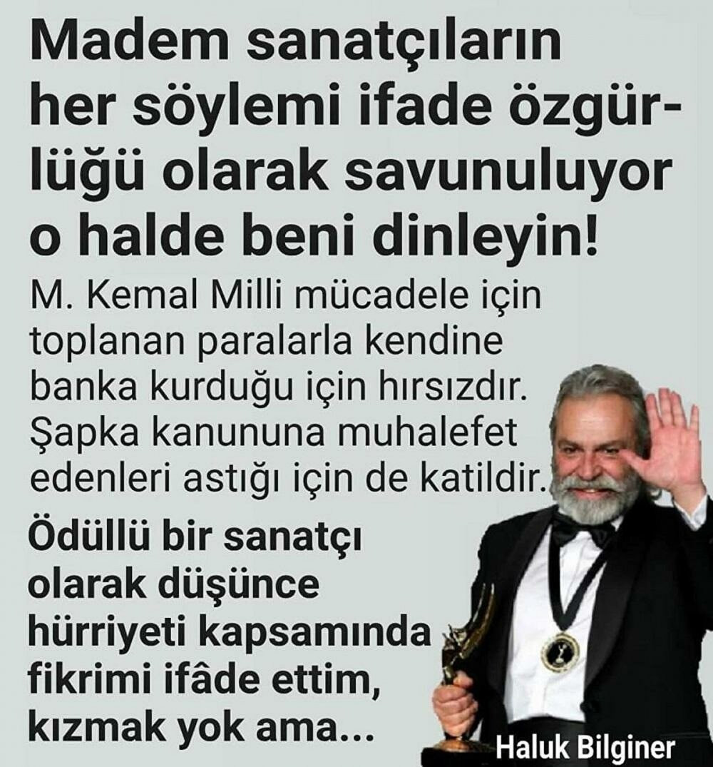 Haluk Bilginer'den kendisine aitmiş gibi paylaşılan sözlere suç duyurusu - Resim : 1