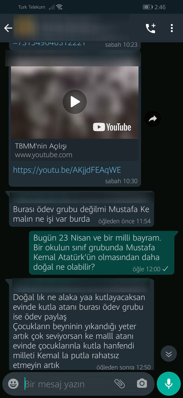 WhatsApp grubunda Atatürk paylaşımından rahatsız oldular - Resim : 2