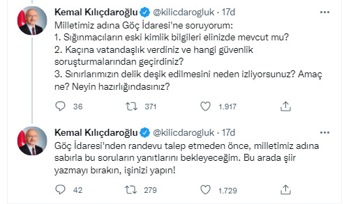 Kılıçdaroğlu'ndan Göç İdaresi'ne flaş sorular - Resim : 2