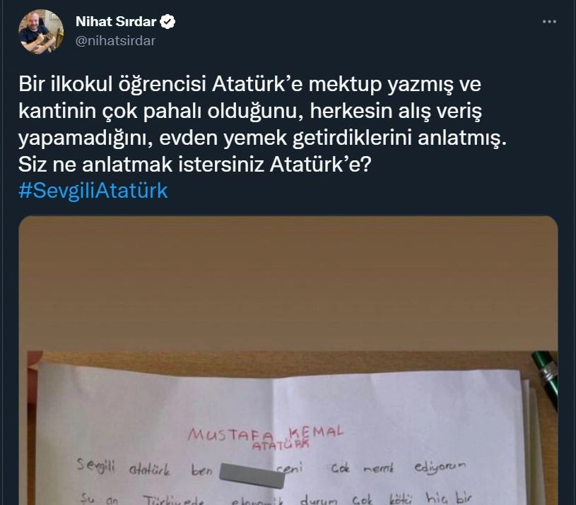 İlkokul öğrencisinden Atatürk'e yürek burkan mektup - Resim : 2