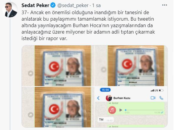 Sedat Peker; telefon kayıtlarını, whatsapp yazışmalarını yayınladı - Resim : 3