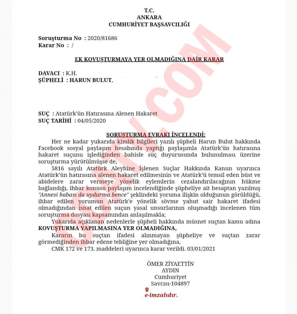 SKANDAL! Atatürk'e hakaret, suç değil "yorum" sayıldı - Resim : 2
