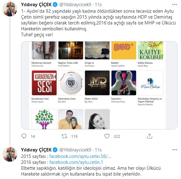 MHP'den 92 yaşındaki kadına tecavüz eden ve öldüren kişinin 3 hilal dövmesi hakkında yeni açıklama: HDP gönderileri beğenmiş - Resim : 2