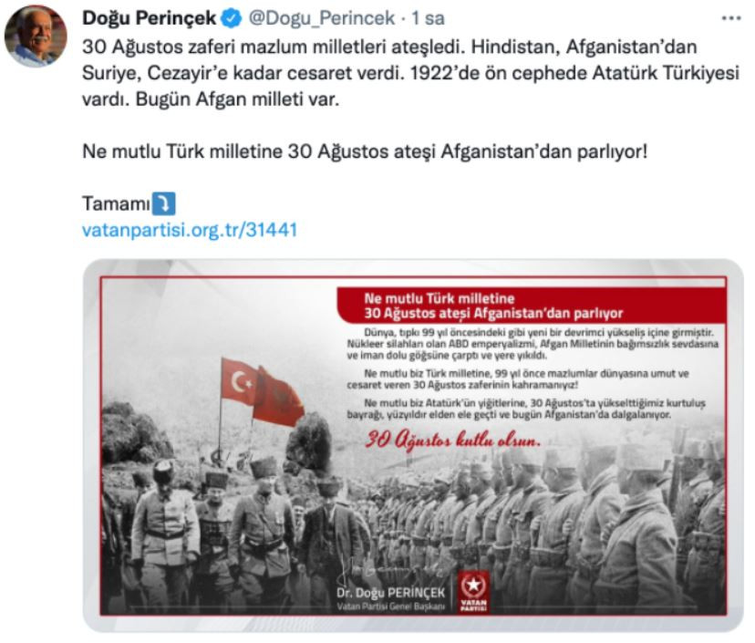 Doğu Perinçek, 30 Ağustos'u da 'Taliban'a bağladı - Resim : 1