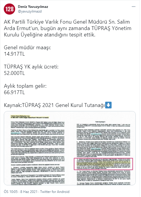 CHP'li Yavuzyılmaz paylaştı: Bilal Erdoğan'ın okul arkadaşına çifte maaş kıyağı - Resim : 1