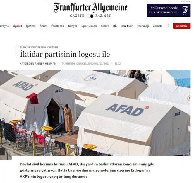 Bir skandal da AFAD'dan: Almanya'nın gönderdiği çadırlara kendi logosunu basmış - Resim : 1