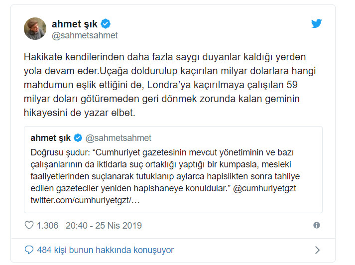 Ahmet Şık: 59 milyar dolar bir gemiyle Londra'ya kaçırılmaya çalışıldı - Resim : 1