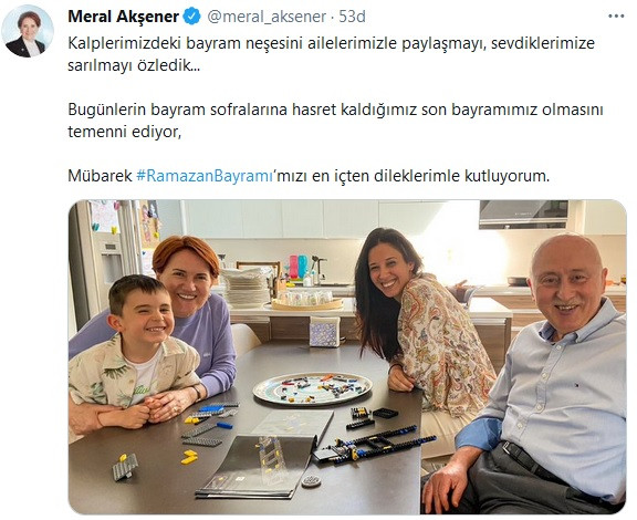 Akşener'den Ramazan Bayramı paylaşımı - Resim : 1