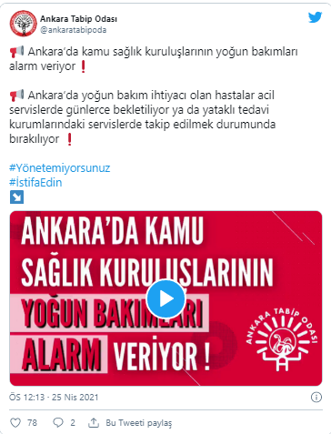 Ankara Tabip Odası’ndan ‘yoğun bakım’ uyarısı: Hastalar acil servislerde günlerce bekletiliyor - Resim : 1