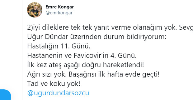 Koronavirüs'e yakalanan Emre Kongar'dan iyi haber - Resim : 1