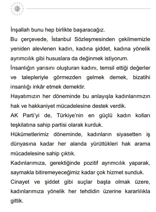 Erdoğan, konuşma metnindeki İstanbul S&ouml;zleşmesi ile ilgili kısmı okumadı - Resim : 1