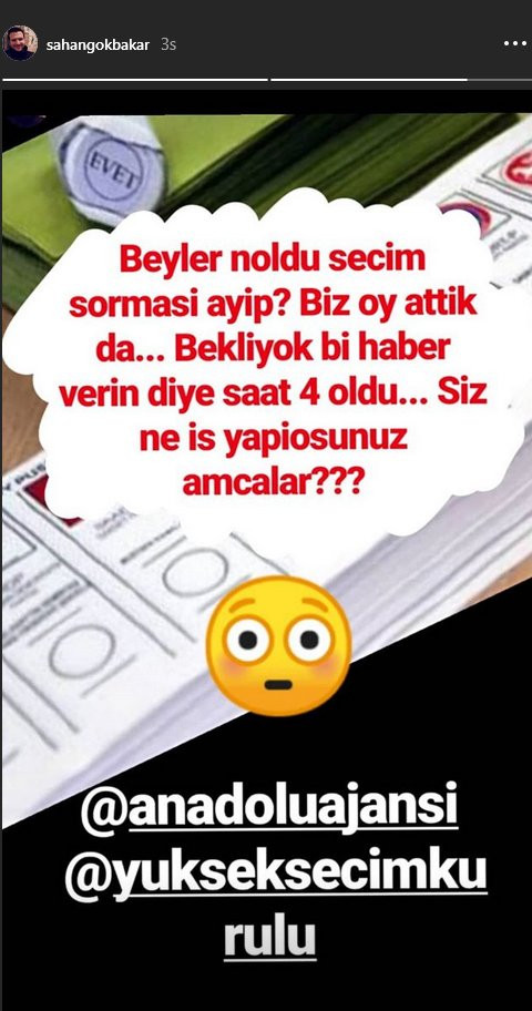 Şahan Gökbakar'dan AA'ya seçim tepkisi: Beyler noldu? - Resim : 1