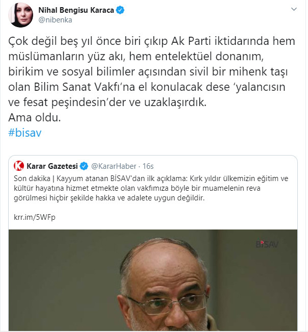 Davutoğlu'nun vakfına AKP tarafından kayyum atanması yandaş gazeteciyi şaşırttı - Resim : 1