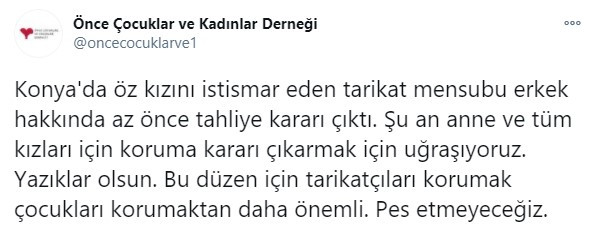 Öz kızını istismar eden tarikat mensubuna tahliye  - Resim : 1