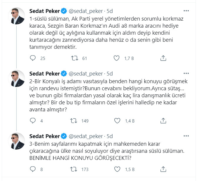 Sedat Peker bu sefer de Cumhurbaşkanlığı'ndaki ismi ifşa etti - Resim : 1