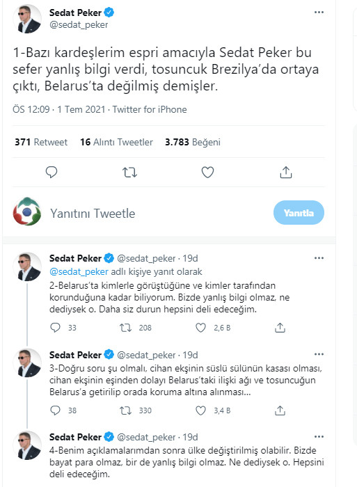 Sedat Peker'den 'tosuncuk' paylaşımları - Resim : 1