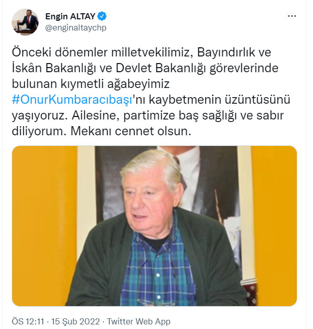 Eski Bakan Onur Kumbaracıbaşı hayatını kaybetti - Resim : 1