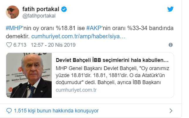 Bahçeli'nin açıklamasından sonra Fatih Portakal'dan AKP için oy tahmini! - Resim : 1