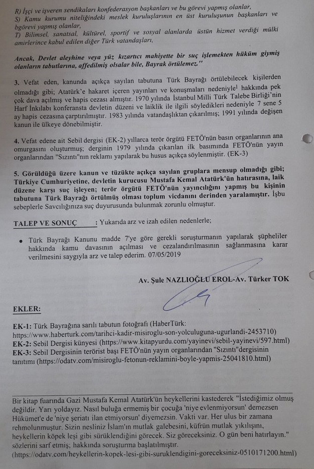 Kadir Mısıroğlu'nun cenazesi hakkında suç duyurusu - Resim : 2