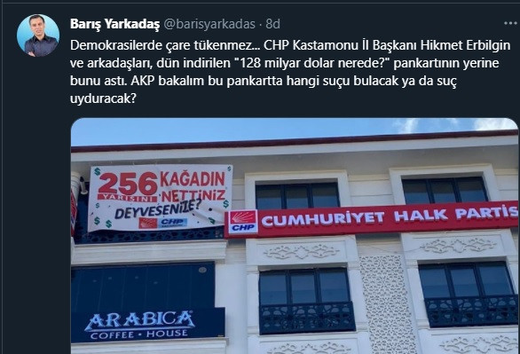 CHP İl Başkanından flaş '128 milyar dolar nerede?' afişleri için çözüm - Resim : 1