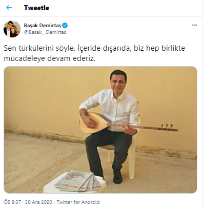Başak Demirtaş'tan Selahattin Demirtaş paylaşımı - Resim : 1