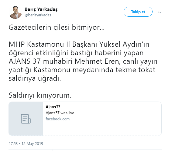 MHP'li başkanın haberini yapan muhabire saldırı - Resim : 1