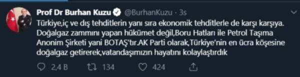 Burhan Kuzu, doğalgaza yapılan zammın sorumlusu olarak kimi gösterdi? - Resim : 1