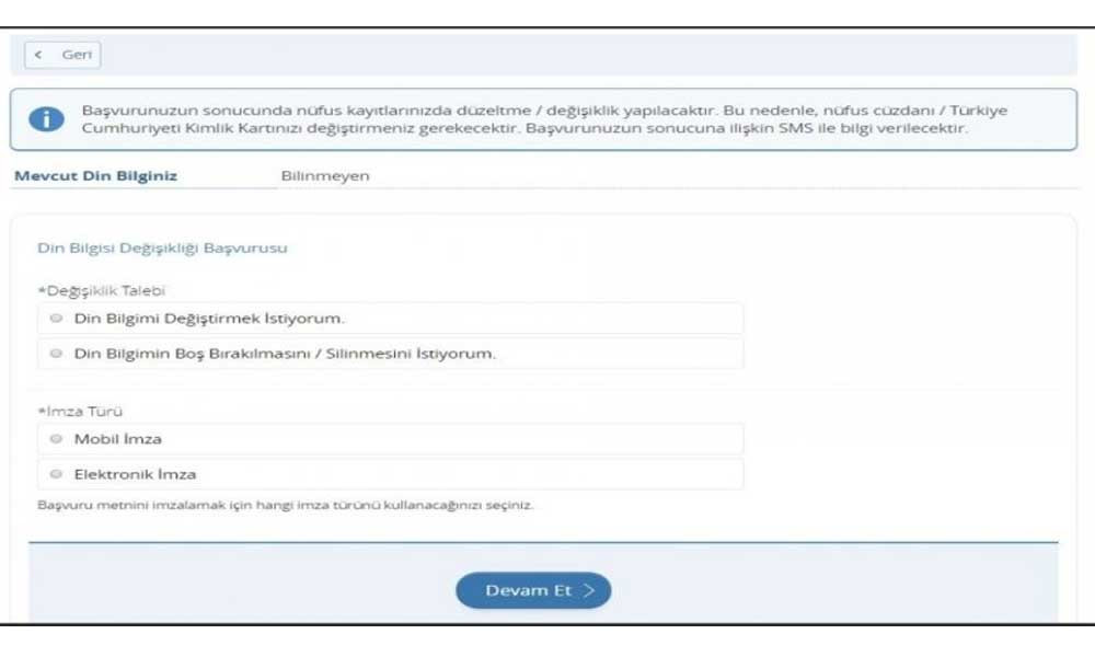 Din değiştirme işlemi e-Devlet üzerinden yapılabilecek - Resim : 1