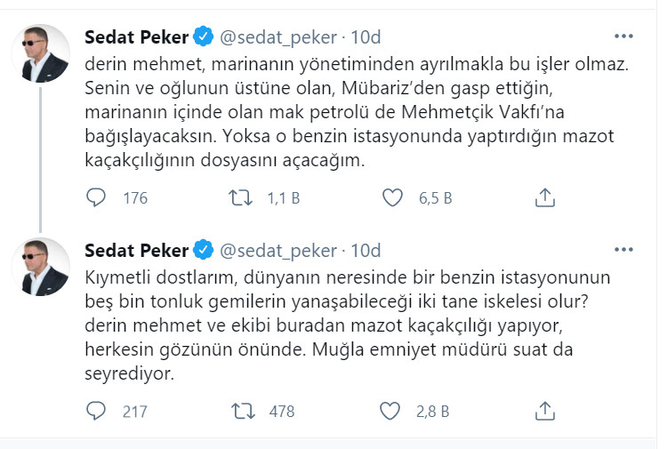 Sedat Peker'den, Mehmet Ağar ile ilgili yeni iddialar... - Resim : 1