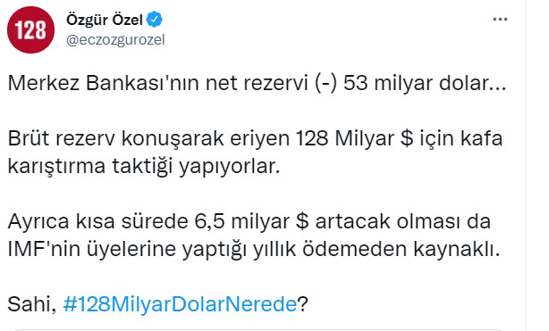 Erdoğan, Merkez Bankası rezervi hakkında konuştu, 128 milyar dolar tartışması yeniden başladı - Resim : 1