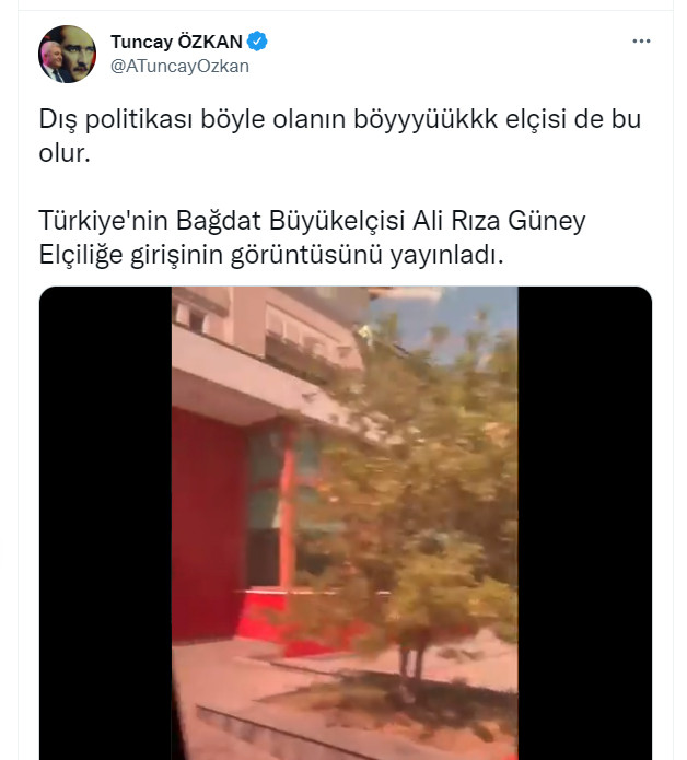 Bağdat Büyükelçisi Ali Rıza Güney, 'Kurtlar Vadisi' müziğiyle büyükelçiliğe girdi - Resim : 1