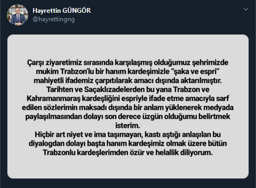 AKP’li Belediye Başkanı’ndan Trabzonlulara skandal sözler... Özür diledi - Resim : 1