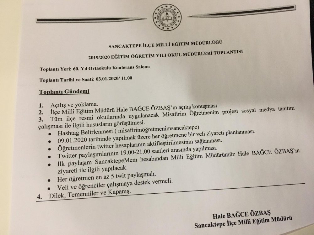 Öğretmenlere tweet ve ziyaret baskısı - Resim : 1