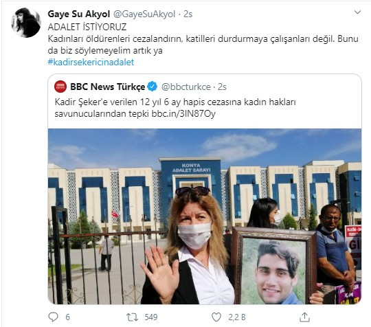 Ünlülerden Kadir Şeker'e destek yağıyor: 'Kadınları öldürenleri cezalandırın, katilleri durdurmaya çalışanları değil' - Resim : 3