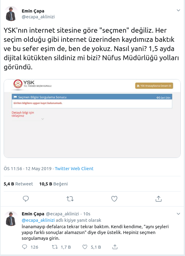 Skandal büyüyor... Emin Çapa ve eşinin seçmen kaydı silinmiş! - Resim : 1