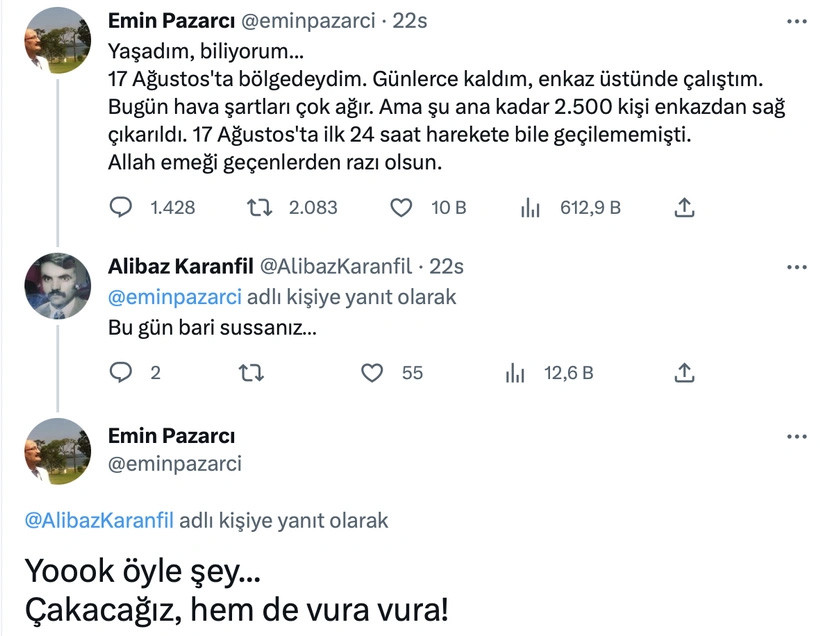 Halk enkaz altındayken AKP yandaşı Emin Pazarcı: Çakacağız hem de vura vura! - Resim : 1