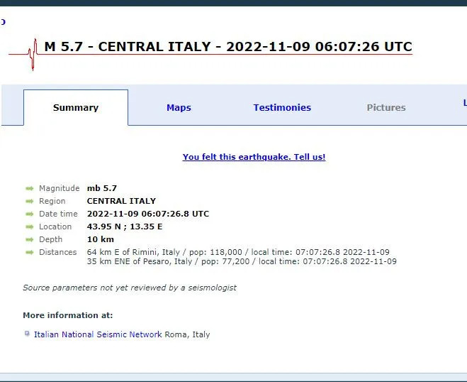 İtalya'da 5,7 büyüklüğünde deprem - Resim : 1