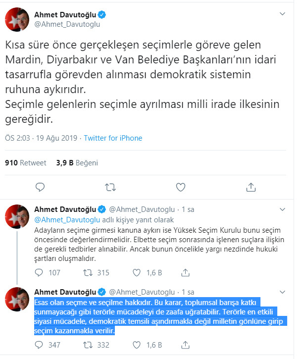 Davutoğlu'ndan çok sert kayyum eleştirisi - Resim : 1