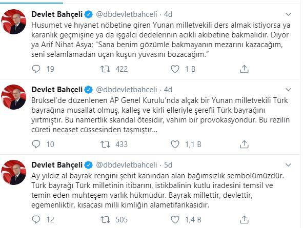 Bahçeli'den Türk Bayrağına çirkin saldırıya tepki - Resim : 1