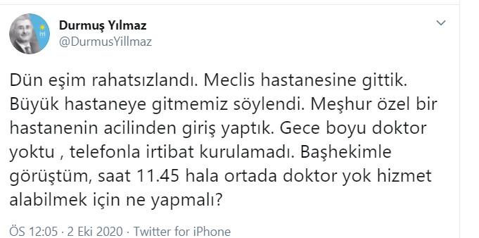 Ankara'da eşi hastalanan vekilin isyanı - Resim : 1