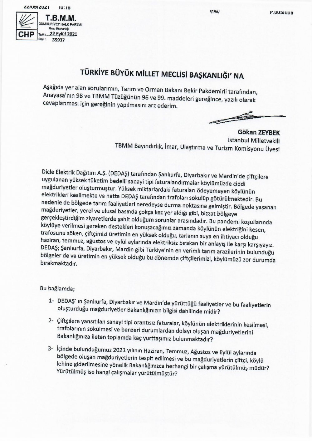 Çiftçinin 'DEDAŞ' çilesi Bakan Pakdemirli'ye soruldu: Tek cümlelik cevap - Resim : 1