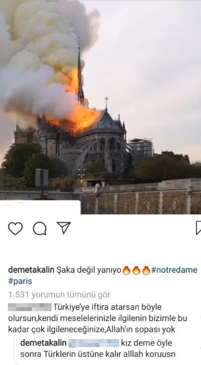 Demet Akalın'dan takipçisine Notre Dame uyarısı: Türklerin üstüne kalır - Resim : 1