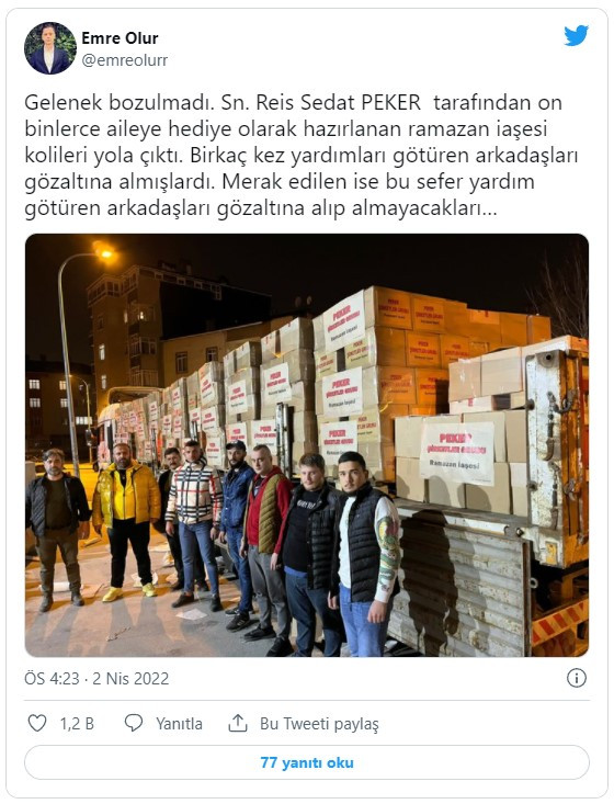 'Sedat Peker, on binlerce aileye Ramazan kolisi hazırladı' - Resim : 1