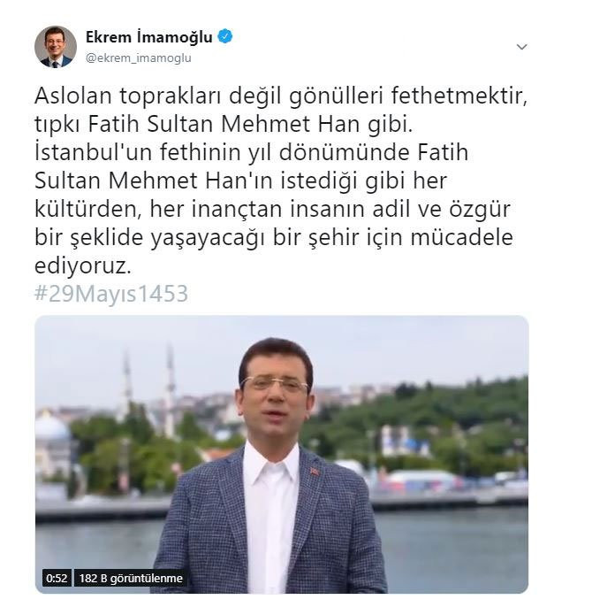 Ekrem İmamoğlu’ndan fetih mesajı  - Resim : 1