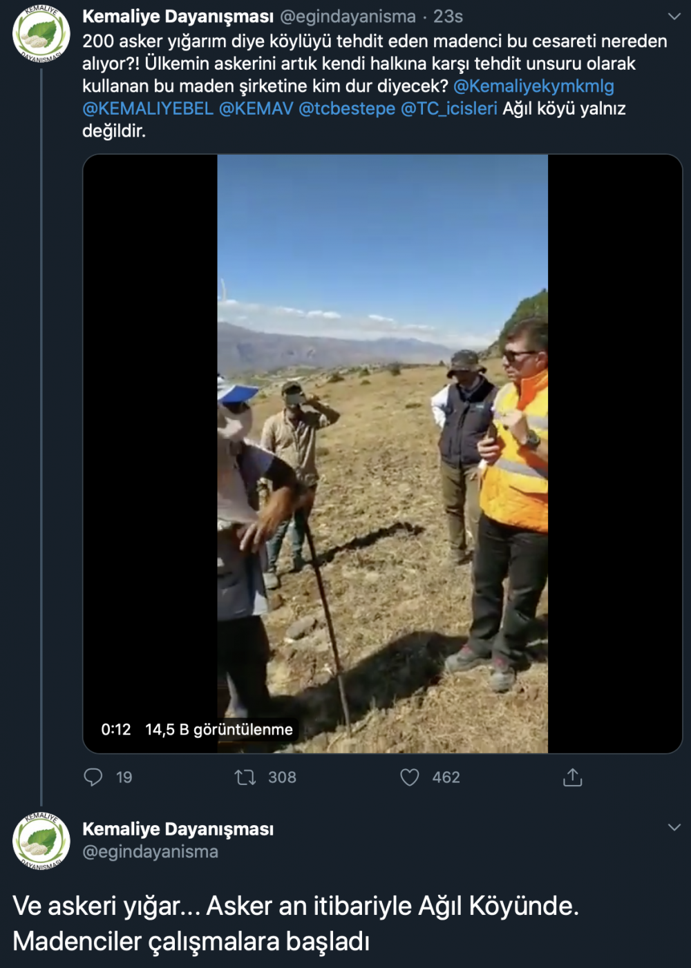 Erzincan'da maden şirketi köylüleri tehdit etti - Resim : 1