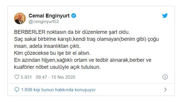 MHP'li vekil isyan etti: İnsanlıktan çıktık, nöbetçi berberler açılsın - Resim : 1