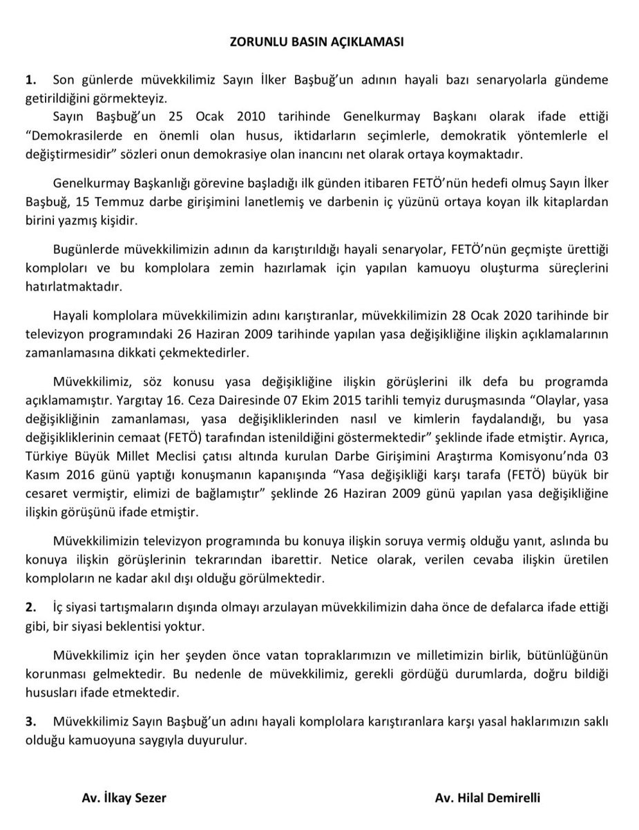 İlker Başbuğ cephesinden "hayali darbe senaryoları"na karşı sert açıklama - Resim : 1